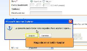 Aceptaci�n de alta de Usuario